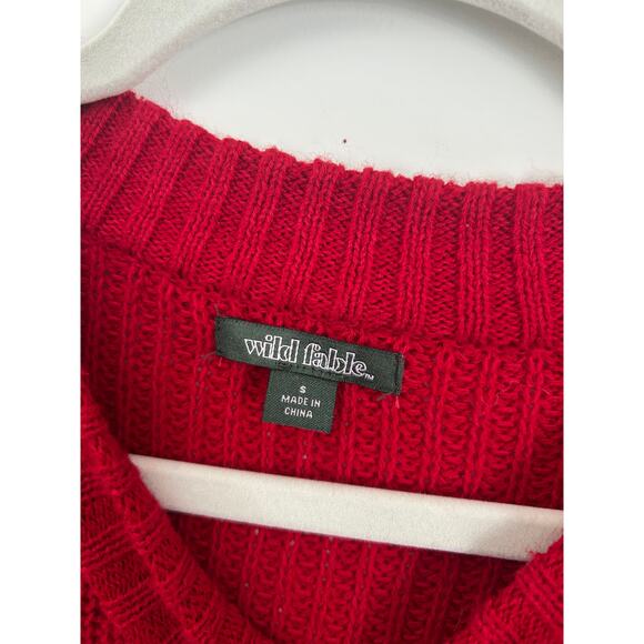 Wild Fable Women's Crewneck Boxy Pullover Sweater - Red Small - Picture 4 of 7